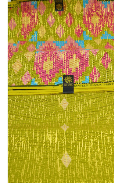 ASO AWO  vert – Collection Pagne Wax 6 Yards 100% Coton, Tons Vert & Or, Uni et Motifs