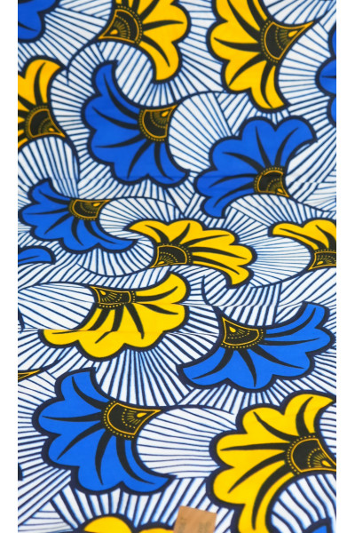 ASEDA – Pagne Wax 100 % Coton 6 Yards avec Symbole de Fécondité