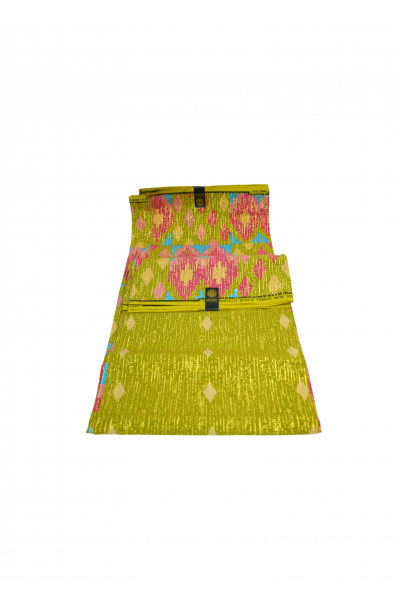 ASO AWO  vert – Collection Pagne Wax 6 Yards 100% Coton, Tons Vert & Or, Uni et Motifs
