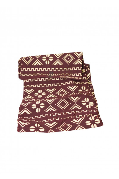 Batik Chic – Pagne Wax 6 Yards, Tons Marron & Crème