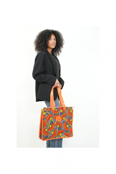 Collection Fleur de Feu - Sac Cabas Éclosion oranger