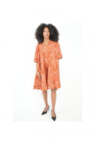 Robe Wax Ample “Kaléna” – Tissu Multicolore 100 % Coton | Style Afro Chic & Confort