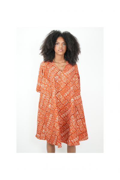 Robe Wax Ample “Kaléna” – Tissu Multicolore 100 % Coton | Style Afro Chic & Confort