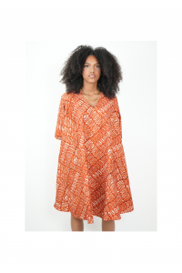 Robe Wax Ample “Kaléna” – Tissu Multicolore 100 % Coton | Style Afro Chic & Confort