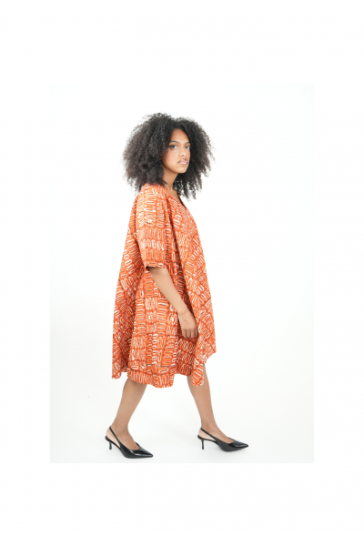 Robe Wax Ample “Kaléna” – Tissu Multicolore 100 % Coton | Style Afro Chic & Confort
