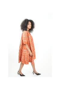 Robe Wax Ample “Kaléna” – Tissu Multicolore 100 % Coton | Style Afro Chic & Confort