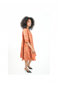 Robe Wax Ample “Kaléna” – Tissu Multicolore 100 % Coton | Style Afro Chic & Confort