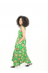 MAKEBA  : Robe portefeuille sans manches – Style afro-chic