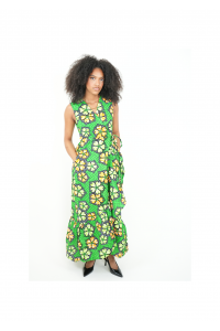 MAKEBA  : Robe portefeuille sans manches – Style afro-chic