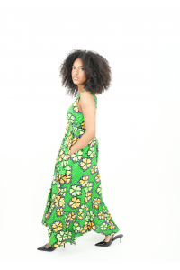 MAKEBA  : Robe portefeuille sans manches – Style afro-chic