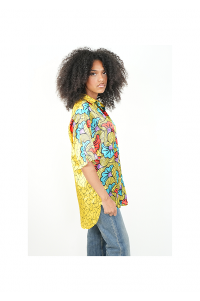 Chemise Wax Satin "Éclat Tropical"