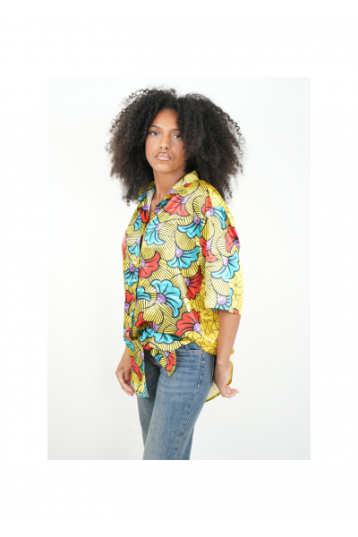 Chemise Wax Satin "Éclat Tropical"
