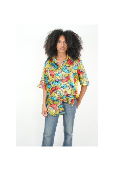 Chemise Wax Satin "Éclat Tropical"