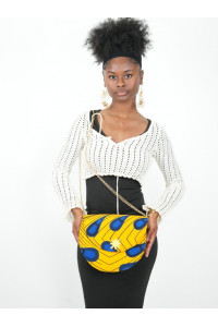 Zénitha Rayonnante – Sac Wax Jaune Éclat & Bleu Profond | Collection Terre d’Agô