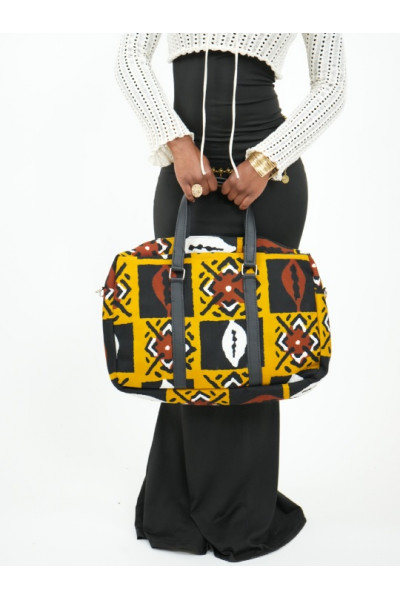 OKÉMA – Sac Ordinateur Rembourré en Wax à Motifs Africains | Élégance & Solidité