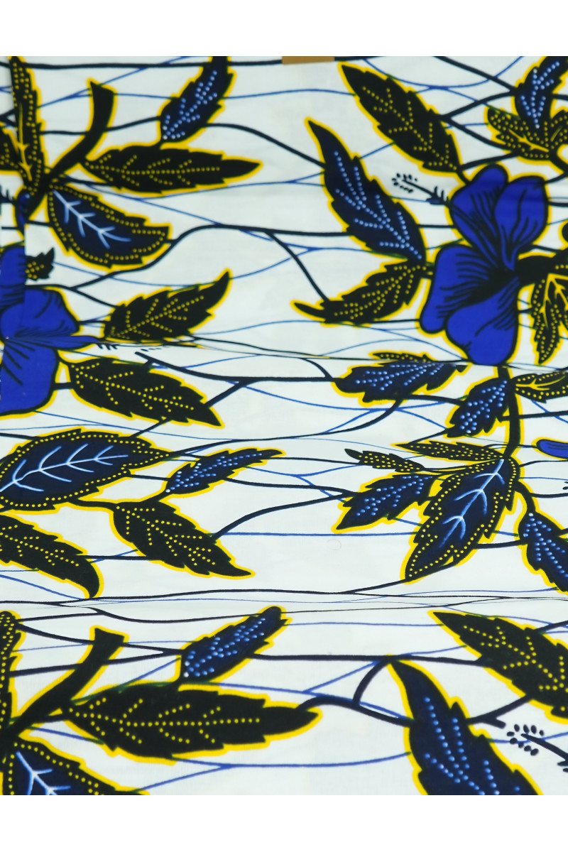 Pagne Wax - DOOLEE bleu 100% COTON 6 YARD Pagne Wax - DOOLEE bleu 100% COTON 6 YARD